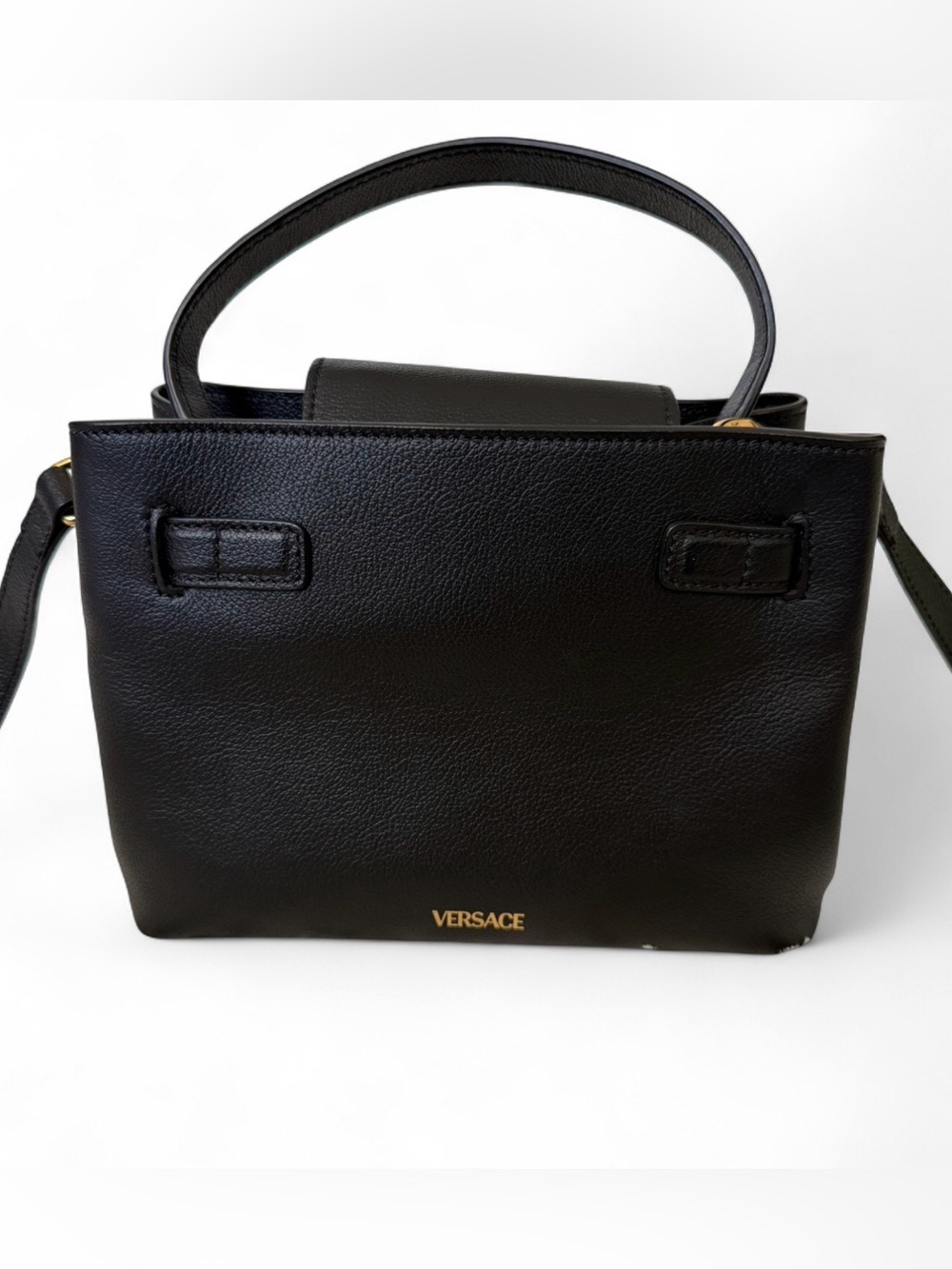Versace Black Leather Top-Handle Mini Bag Medusa Hadware - Picture 3 of 7
